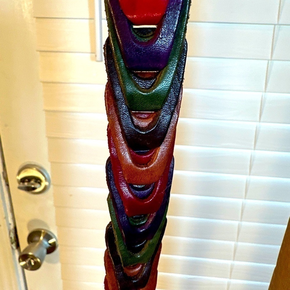 Charter Club Multicolor Women’s Woven Genuine Leather Belt Size M New With Tag